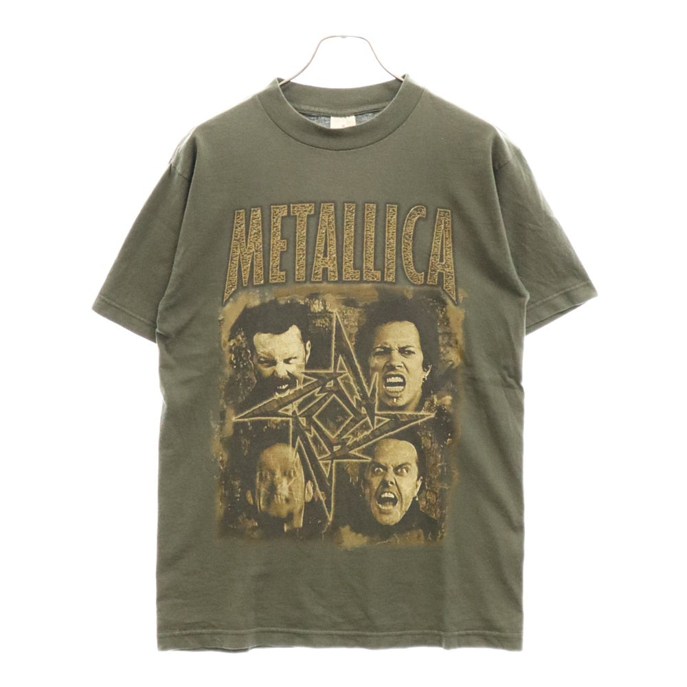 VINTAGE(ヴィンテージ) 90s METALLICA POOR RETOURING ME PAN PACIFIC '98 TOUR KHAKI TEE メタリカ 両面プリント半袖Tシャツ カットソー カーキ