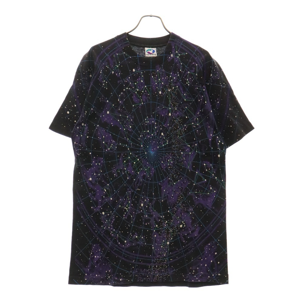 VINTAGE(ヴィンテージ) 90s LIQUID BLUE TEE リキッドブルー 天体観測 両面プリント半袖Tシャツ カットソー ブラック ヴィンテージ
