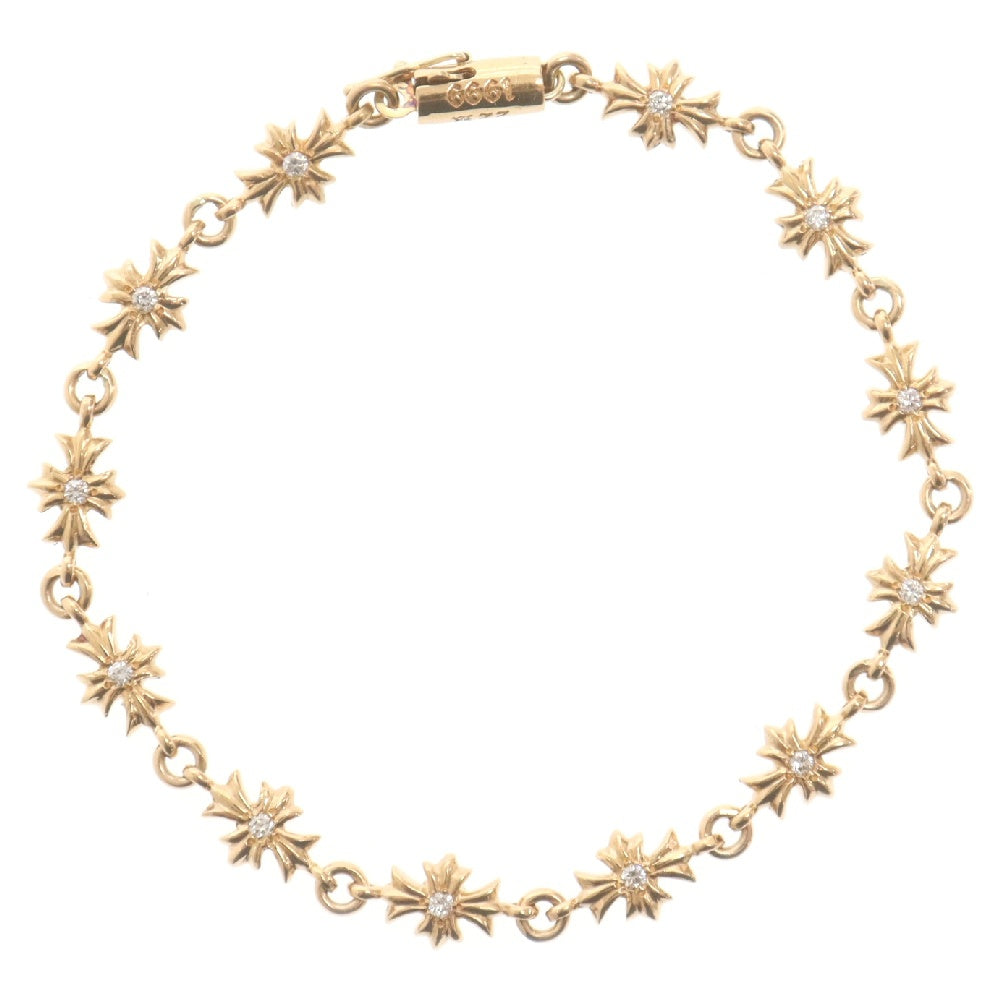 CHROME HEARTS(クロムハーツ) 22K TNY E CH PLS P D 12LINK タイニーECHプラス PAVEダイヤ ゴールドブレスレット