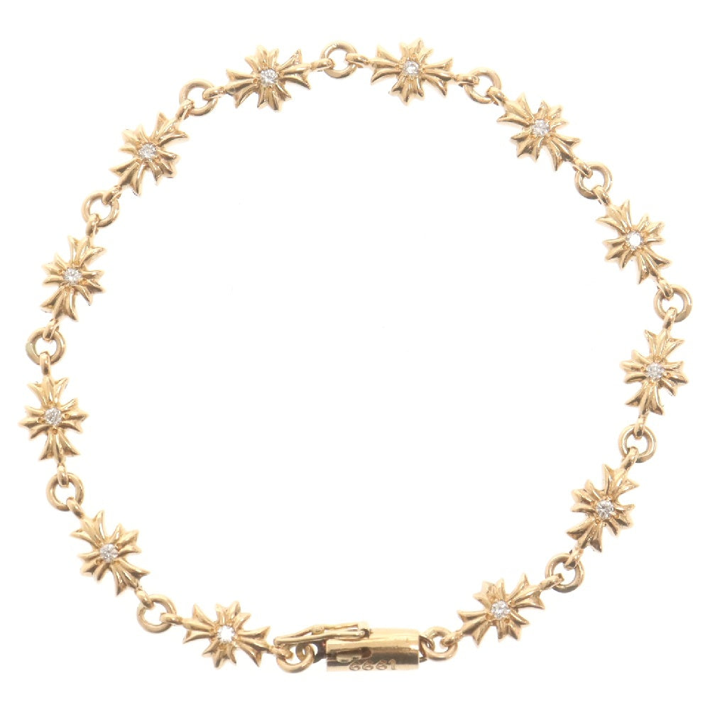 CHROME HEARTS(クロムハーツ) 22K TNY E CH PLS P D 12LINK タイニーECHプラス PAVEダイヤ ゴールドブレスレット