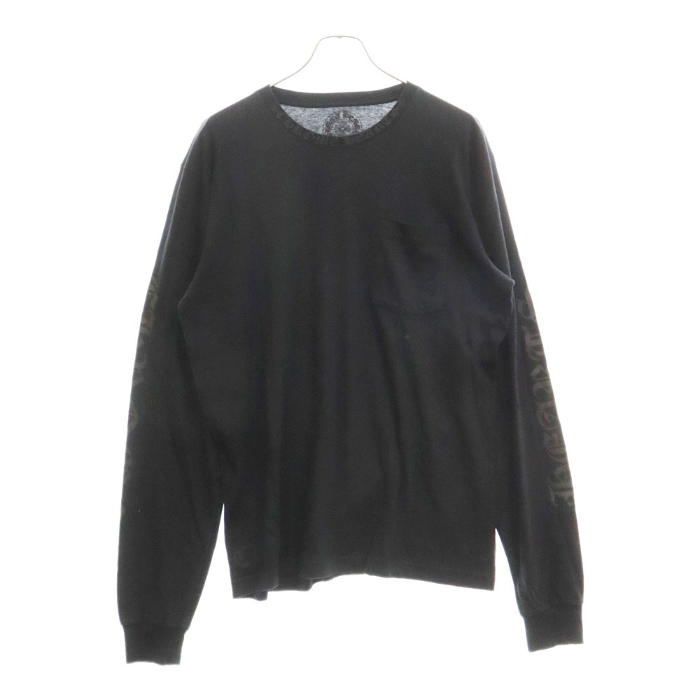 CHROME HEARTS(クロムハーツ) Neck Logo L/S TEE ネックロゴ ホースシュー プリント 長袖Tシャツ カットソー ブラック