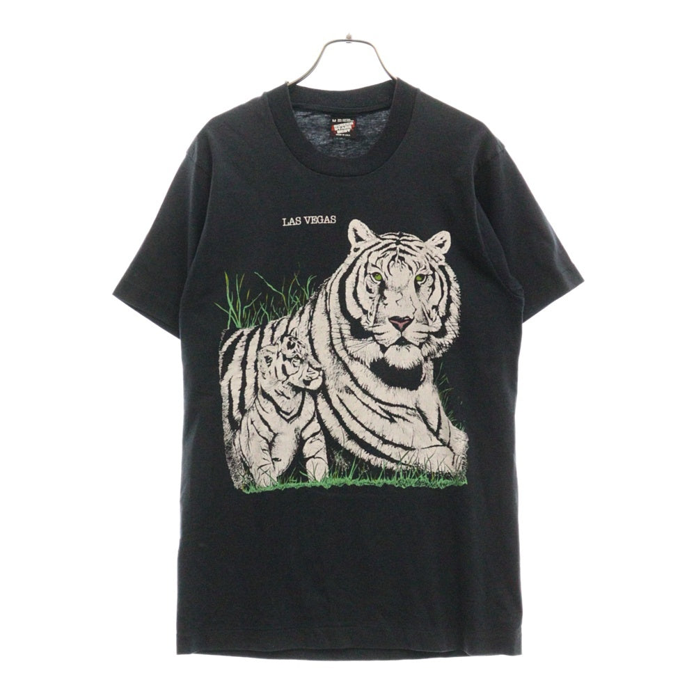 VINTAGE(ヴィンテージ) 90s LAS VEGAS WHITE TIGER ラスベガス ホワイトタイガー フロント プリント Tシャツ ネイビー