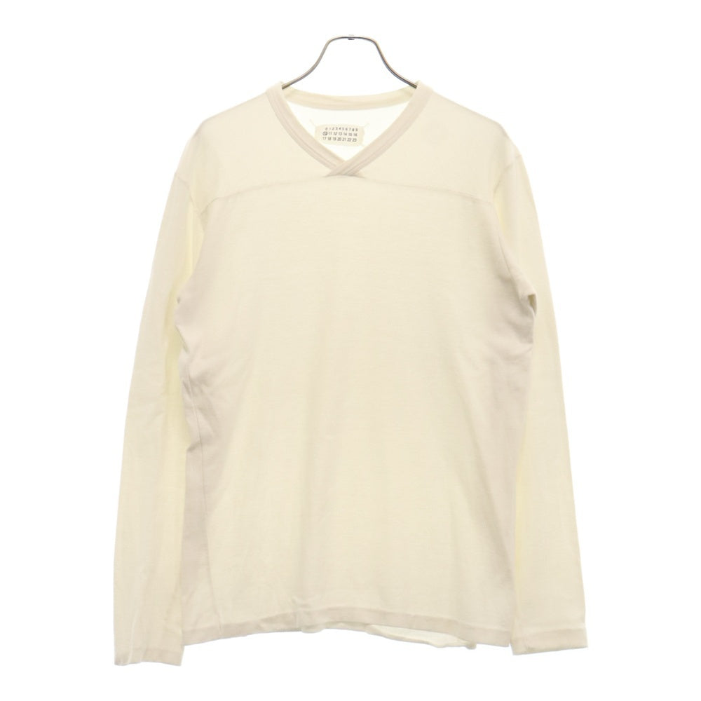 Martin Margiela(マルタンマルジェラ) 90s ARCHIVE ミスディアナ期 オリゾンティタグ フットボール長袖Tシャツ 長袖カットソー ホワイト