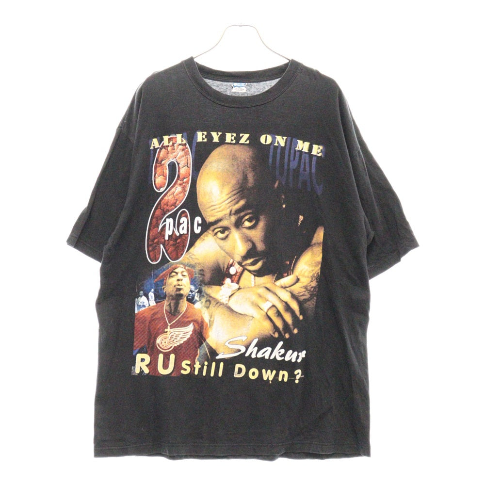 VINTAGE(ヴィンテージ) 90s 2PAC ALL EYEZ ON ME R U Still Down? RAP DESIGN TEE ツーパック 両面プリント半袖Tシャツ カットソー ブラック