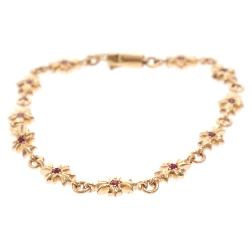 CHROME HEARTS(クロムハーツ) 22K TNY E CH PLS RUBY 11LINK タイニーECHプラス PAVEルビー ゴールドブレスレット