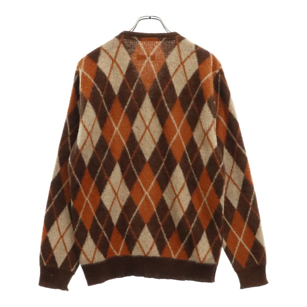 VINTAGE(ヴィンテージ) MOHAIR CARDIGAN ARGYLE アーガイル 柄 モヘア カーディガン ブラウン