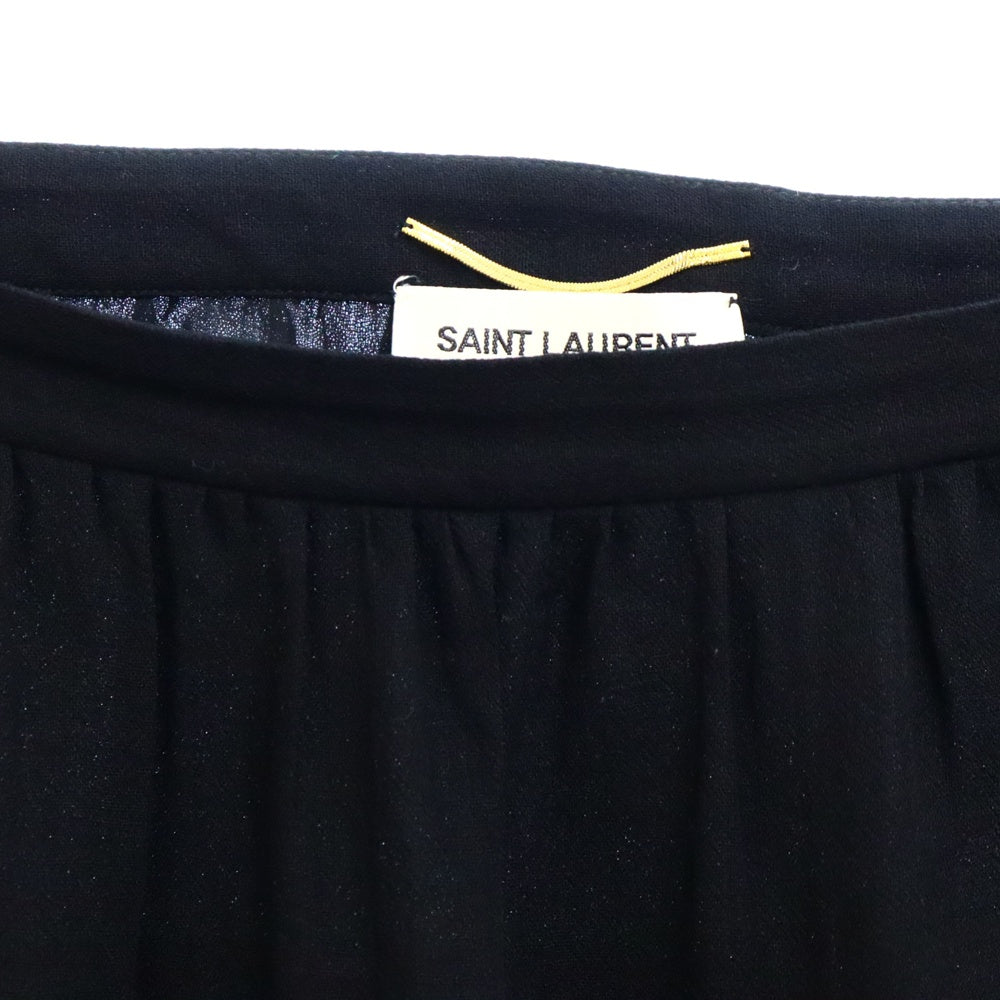 SAINT LAURENT PARIS(サンローランパリ) 18SS ギャザー プリーツ ショート スカート レディース ブラック 549905 Y594S