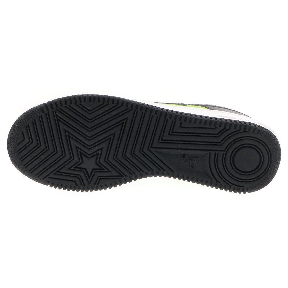 A BATHING APE(アベイシングエイプ) 00s ×UNKLE FUTURA BAPESTA スネーク 型押し レザー ローカット スニーカー US10.5 グリーン
