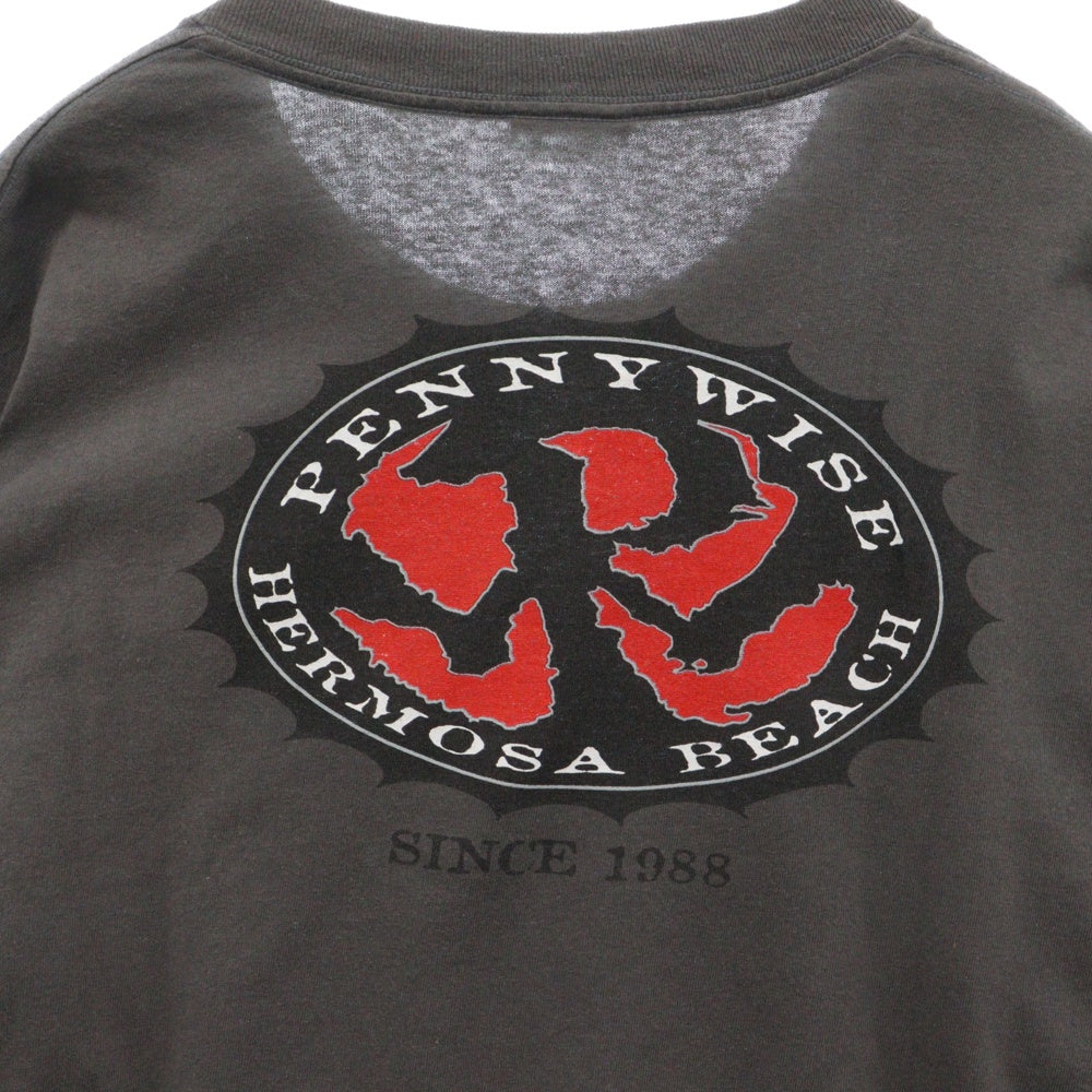 VINTAGE(ヴィンテージ) 90s PENNY WISE HERMOSA BEACH TEE ペニーワイズ 両面プリント Tシャツ 半袖 カットソー ブラック