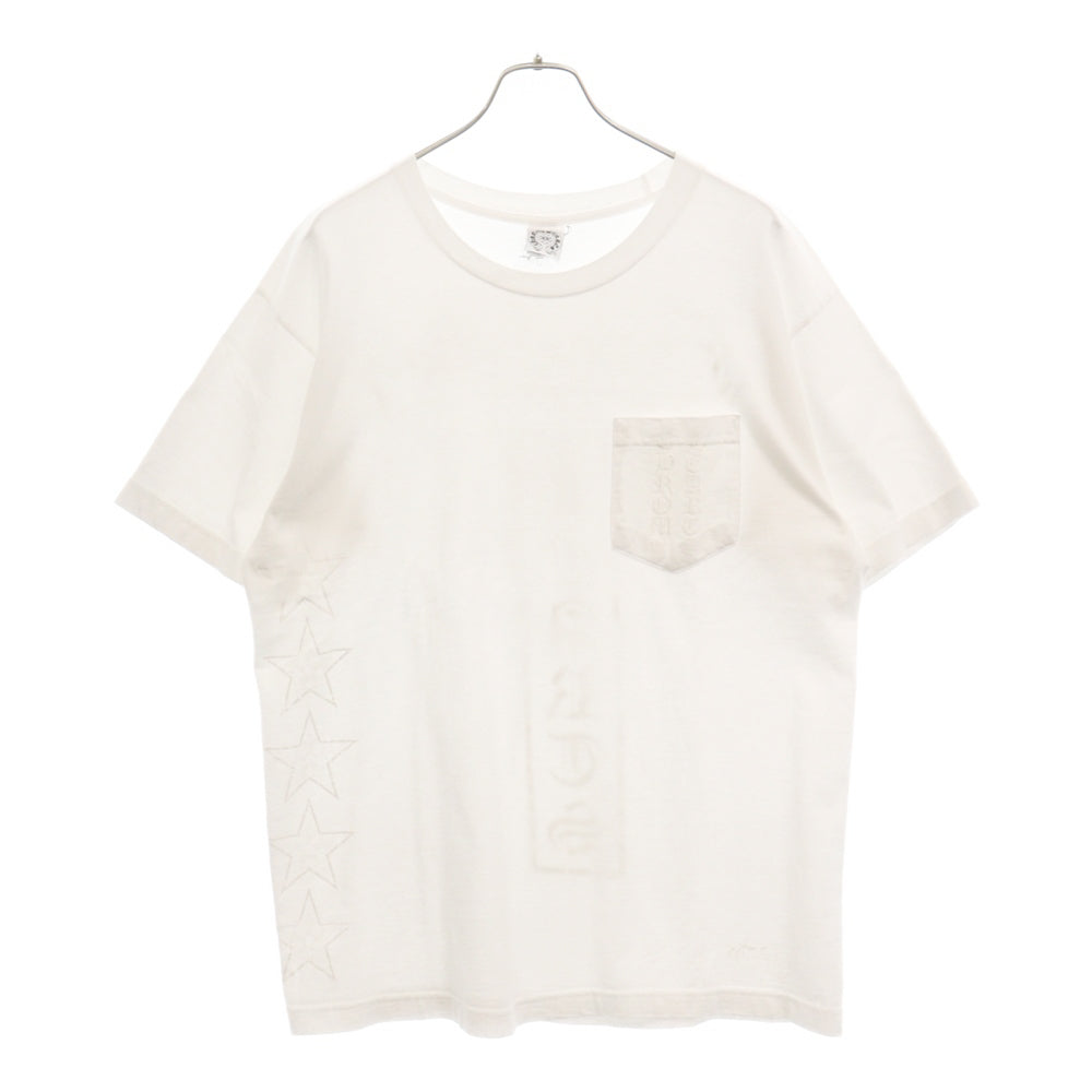 CHROME HEARTS(クロムハーツ) OLD 胸ポケット バックCHロゴ プリント半袖Tシャツ カットソー ホワイト