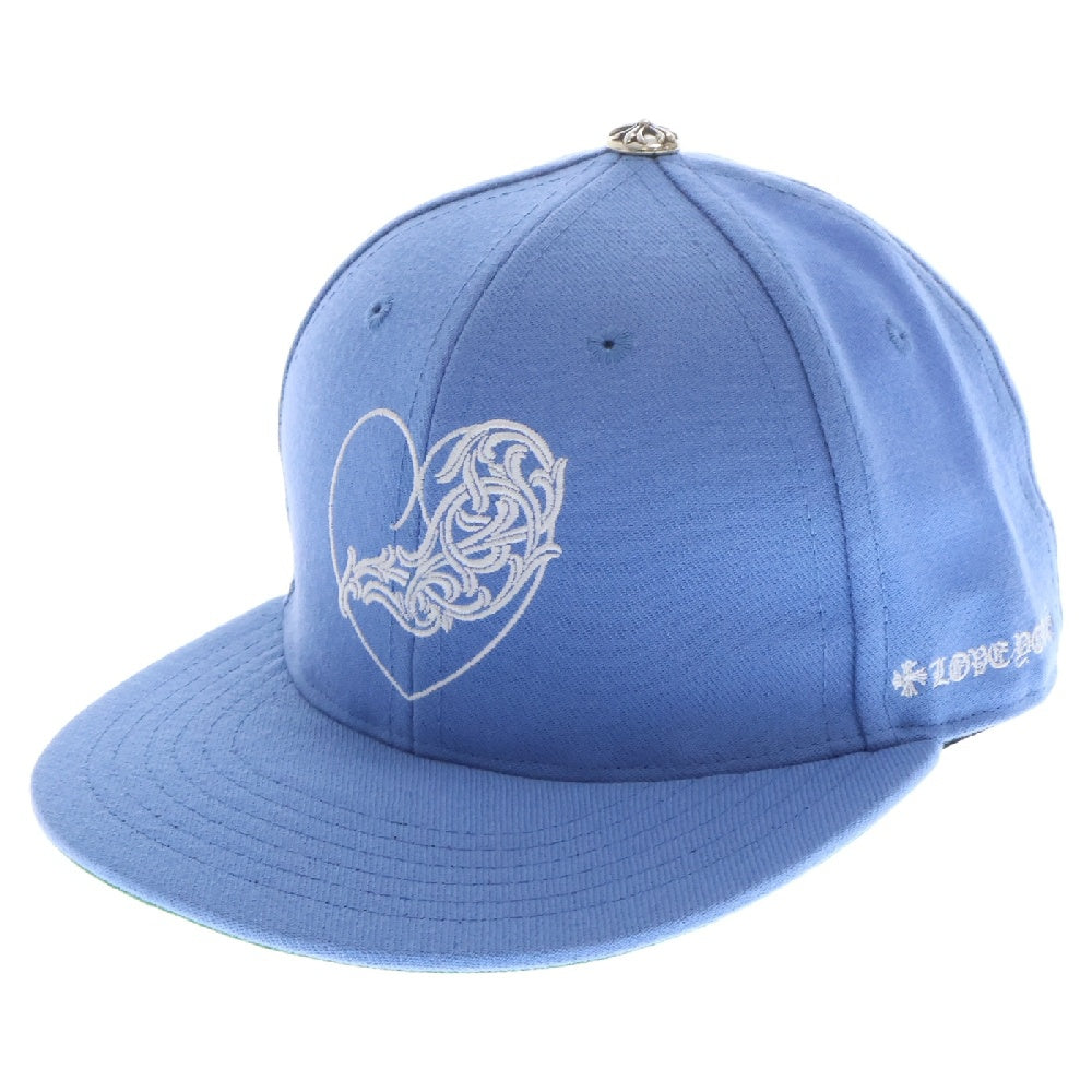 CHROME HEARTS(クロムハーツ) 7 1/4 CH HAT ハートロゴ刺繍ベースボールキャップ帽子 ブルー