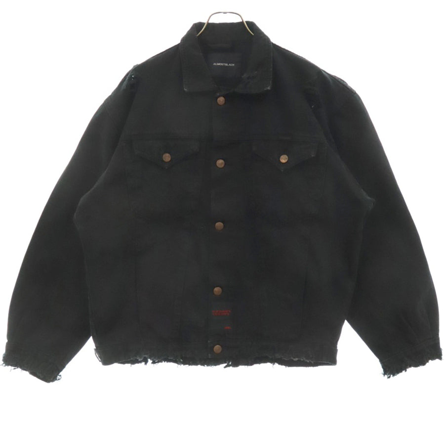 ALMOSTBLACK(オールモストブラック) 20AW ダメージ加工 デニム ジャケット ブラック 20AW-BL03