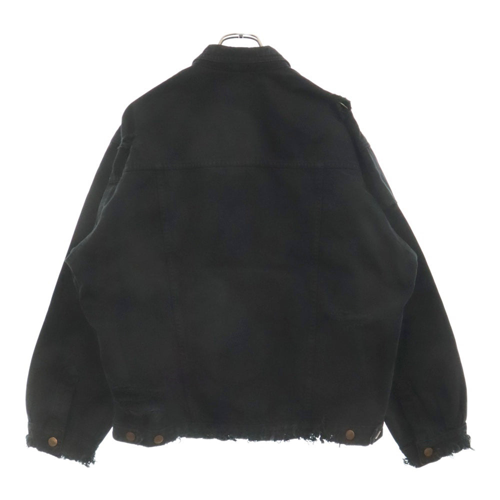 ALMOSTBLACK(オールモストブラック) 20AW ダメージ加工 デニム ジャケット ブラック 20AW-BL03