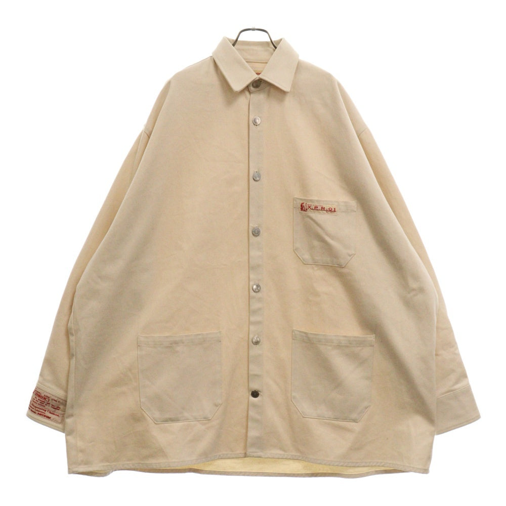 RAF SIMONS(ラフシモンズ) 20SS BIG FIT DENIM SHIRT 201-248 ビッグシルエット デニムシャツジャケット アイボリー