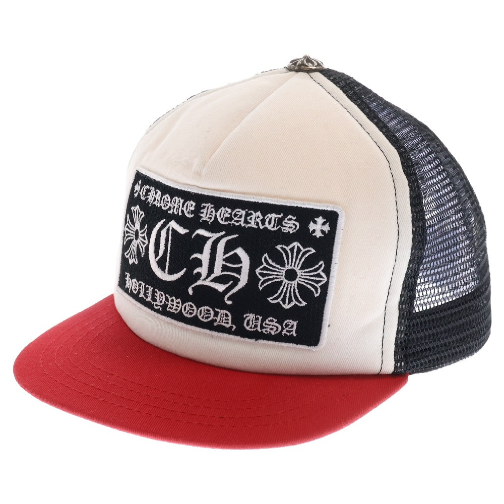 CHROME HEARTS(クロムハーツ) TRUCKER CAP トラッカーキャップ CHパッチクロスボール付メッシュキャップ シルバー/ブラック/ホワイト