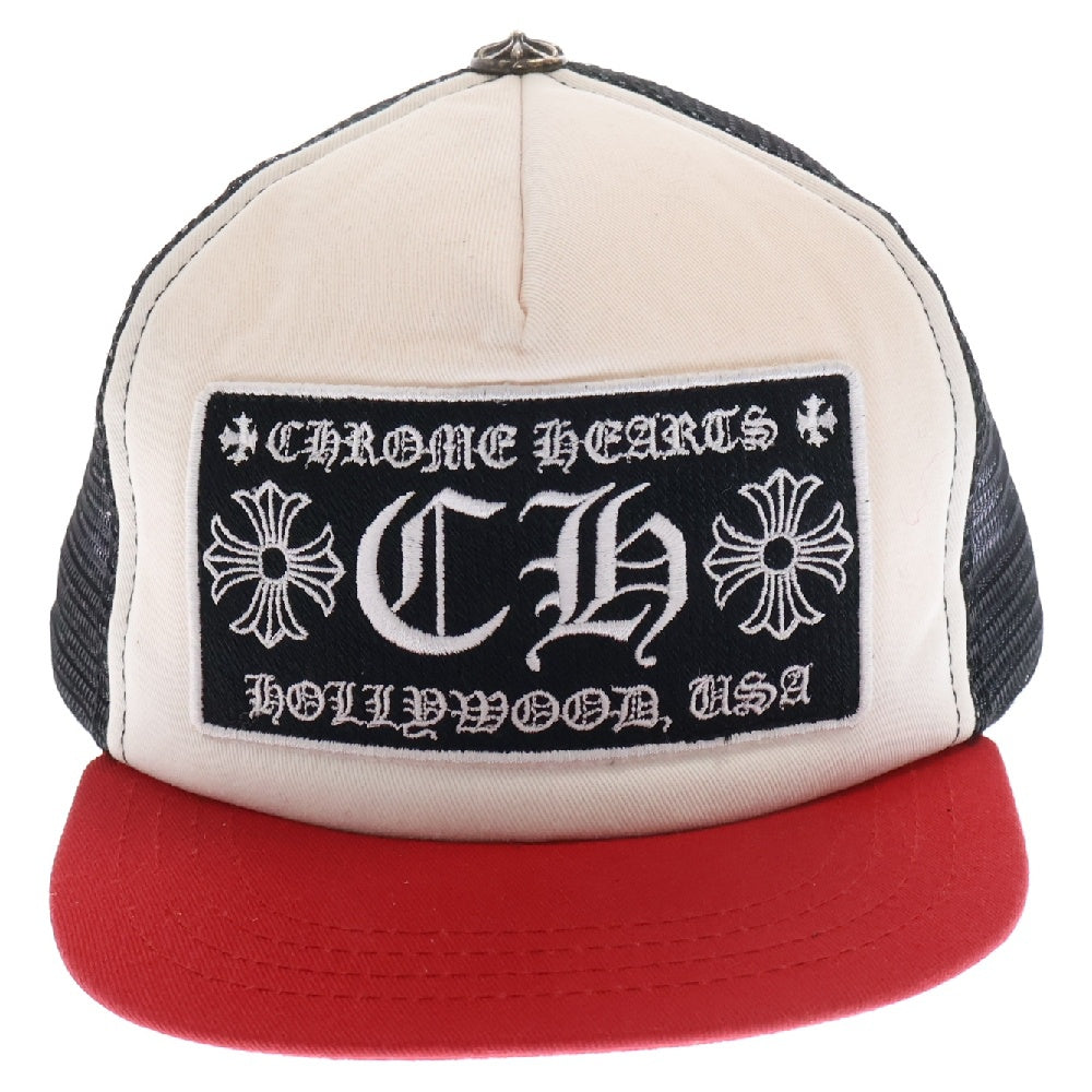 CHROME HEARTS(クロムハーツ) TRUCKER CAP トラッカーキャップ CHパッチクロスボール付メッシュキャップ シルバー/ブラック/ホワイト