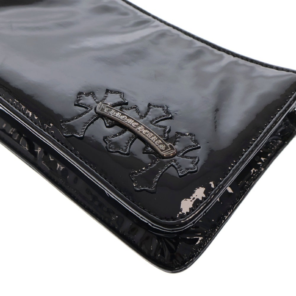 CHROME HEARTS(クロムハーツ) The Night エナメルセメタリーパッチレザーハンドバッグ ブラック