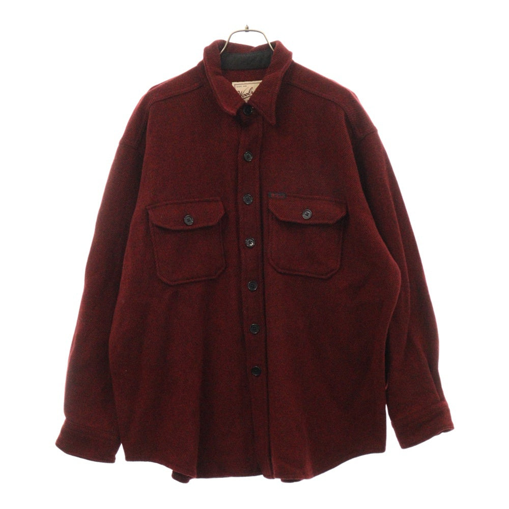 WOOLRICH(ウールリッチ) 90s VINTAGE ウールツイル ダブル ポケット 長袖 シャツ MADE IN USA レッド