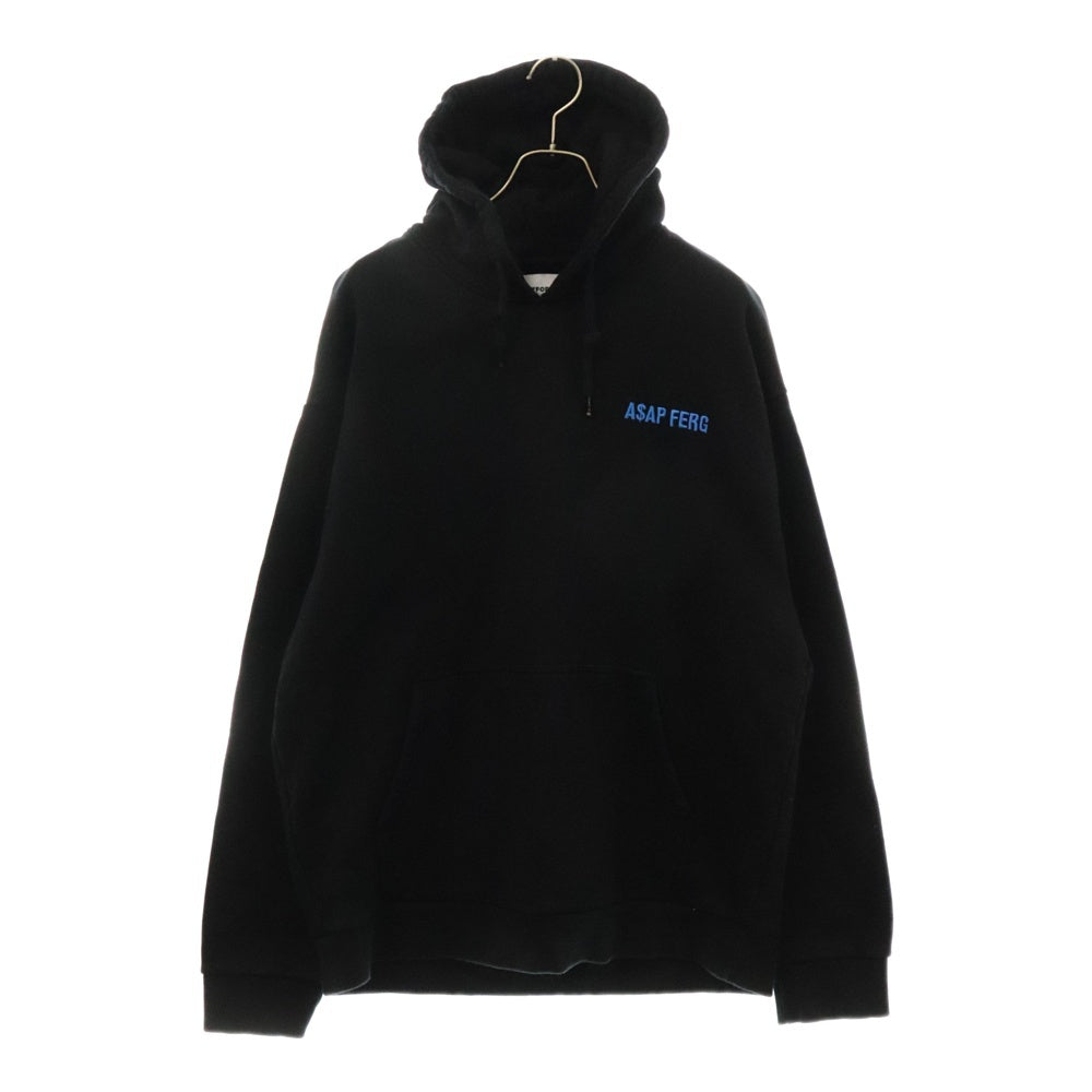 PLATFORMX A$AP FERG(プラットフォームエックス) Harlem NYC Hooded 刺繍 プルオーバー フーディー パーカー ブラック