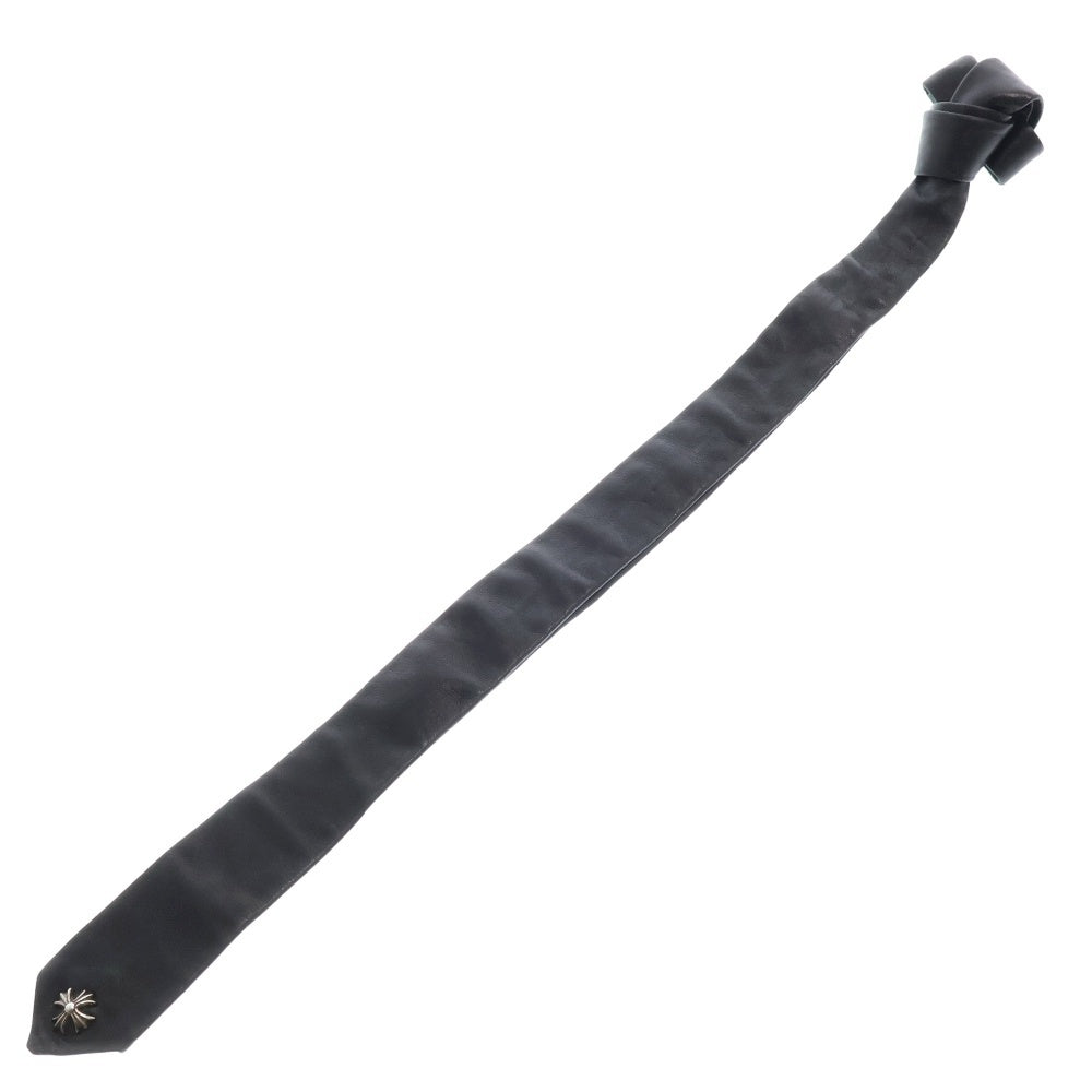 CHROME HEARTS(クロムハーツ) TIE NEK SKNNY LTHR CHプラスモチーフ レザーネクタイ ブラック