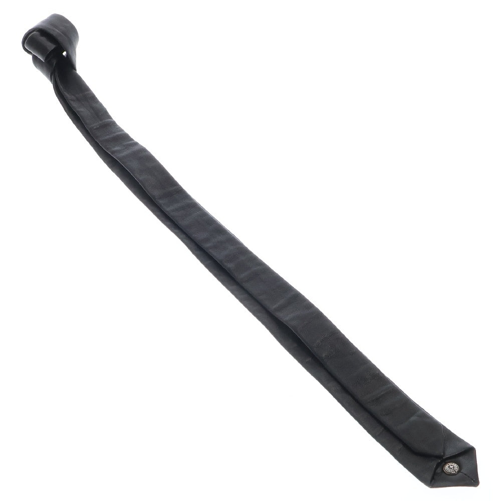 CHROME HEARTS(クロムハーツ) TIE NEK SKNNY LTHR CHプラスモチーフ レザーネクタイ ブラック