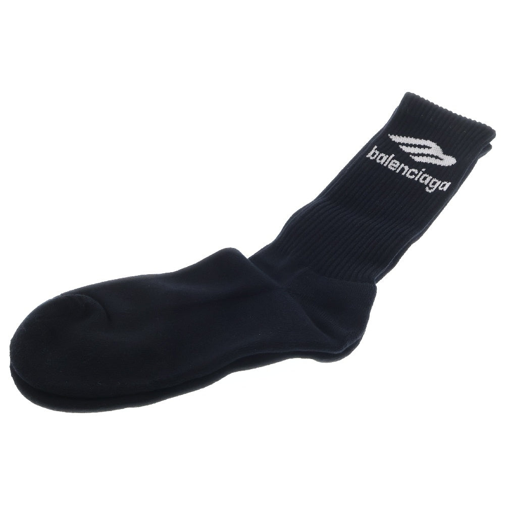 BALENCIAGA(バレンシアガ) SOCKS NEW SPORTY B TENNIS リブ ソックス ブラック