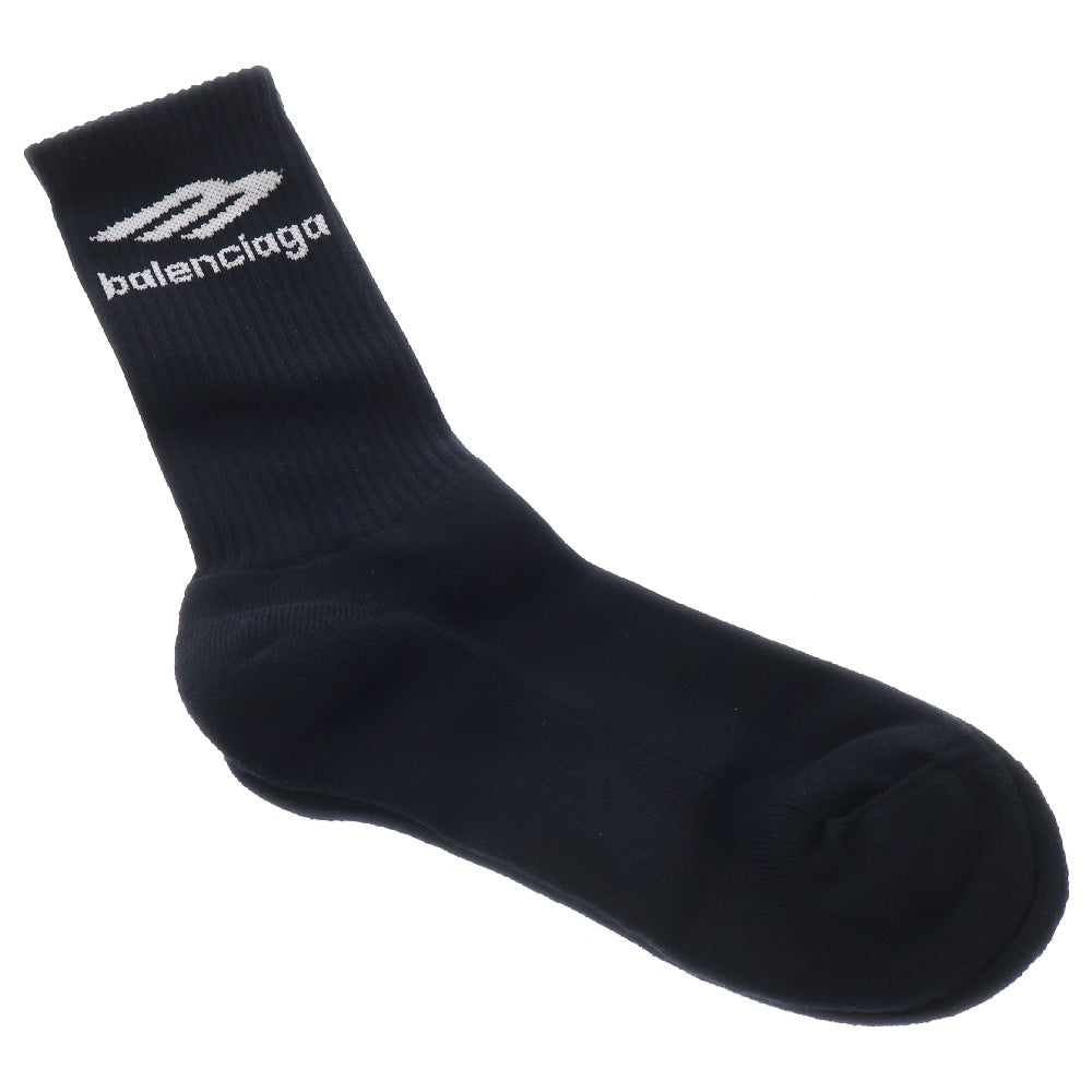 BALENCIAGA(バレンシアガ) SOCKS NEW SPORTY B TENNIS リブ ソックス ブラック