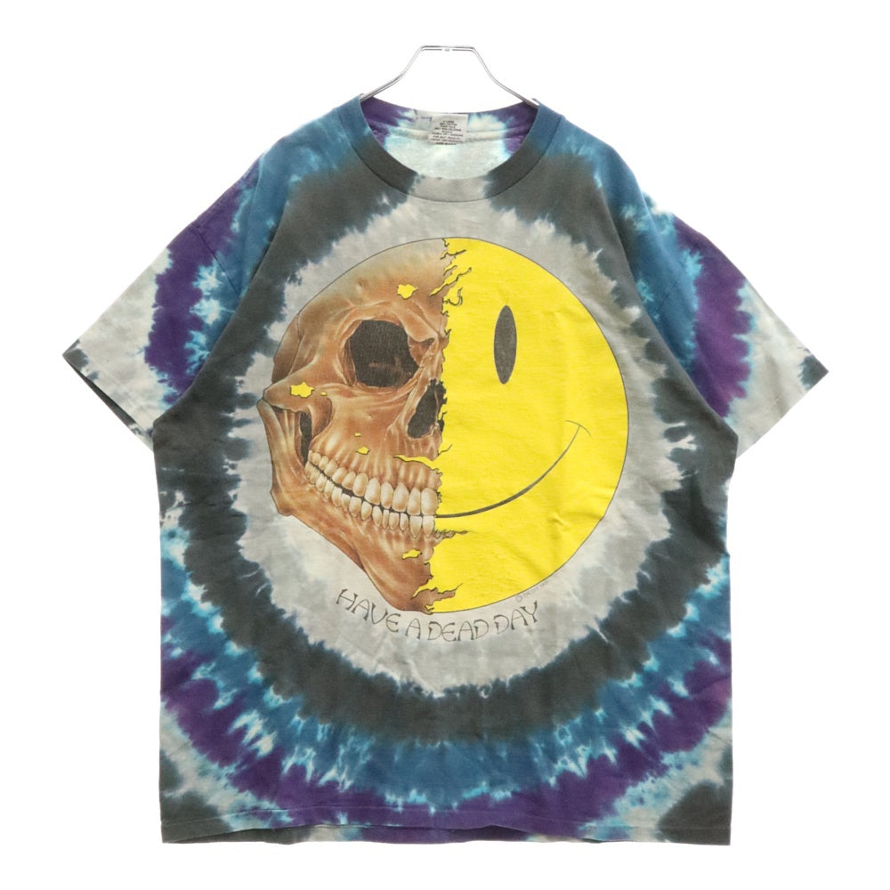 VINTAGE(ヴィンテージ) 90s OLD & VINTAGE 1995 HAVE A DEAD DAY BLUE TEIDYE TEE ハブ・ア・デッド・デイ タイダイ フロントプリント半袖Tシャツ カットソー タイダイ