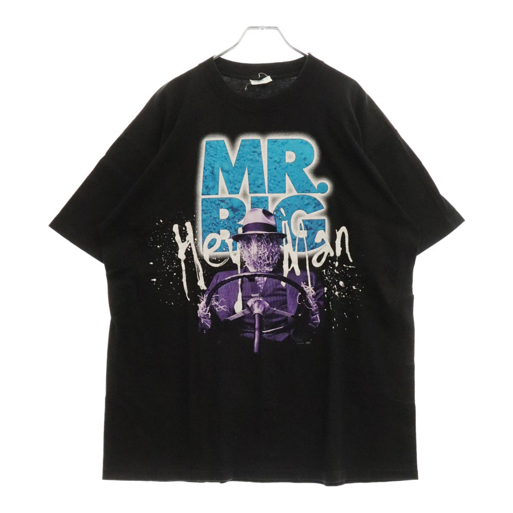 VINTAGE(ヴィンテージ) 90s MR BIG ミスター ビッグ フロント プリント Tシャツ 半袖 カットソー ブラック