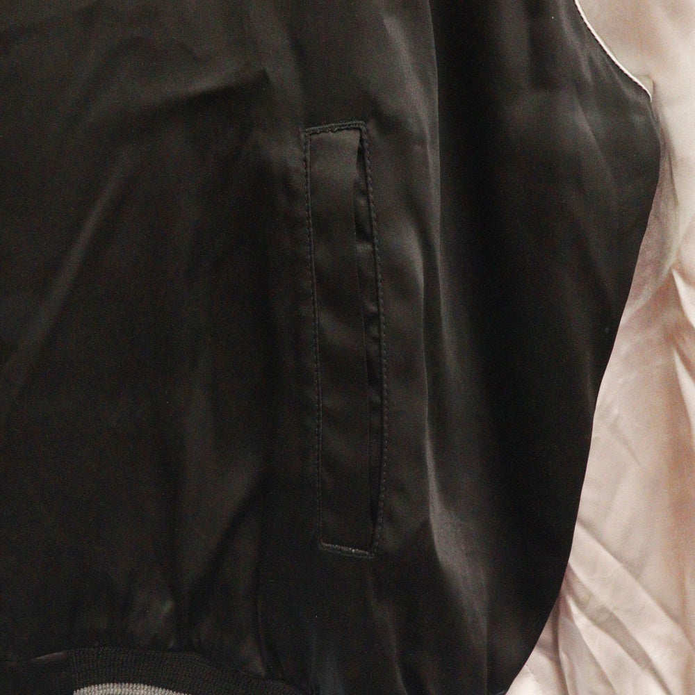 SAINT MICHAEL(セントマイケル) 24SS xBORN RAISED SATIN JACKET サテンスカジャン ジャケット ブラック/グレー SM-YS8-0000-C12