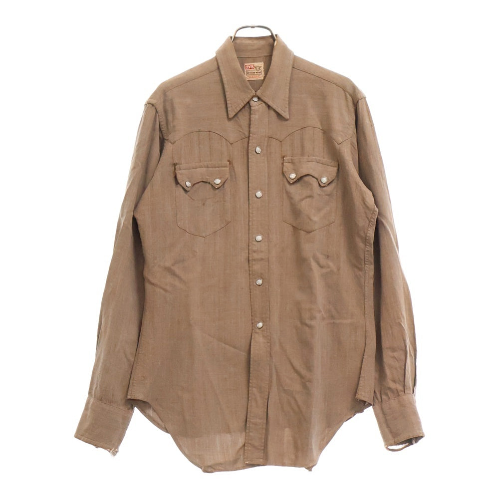 Levi's(リーバイス) 50s SHORT HORN ギャバジン ウエスタン シャドーストライプ スナップ シャツ ベージュ