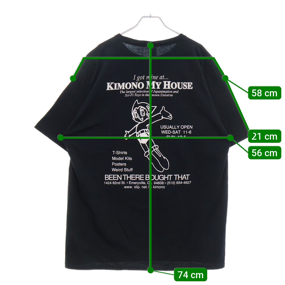 VINTAGE(ヴィンテージ) 00s AKIRA KIMONO MY HOUSE アキラ フロント プリント Tシャツ 半袖カットソー ブラック