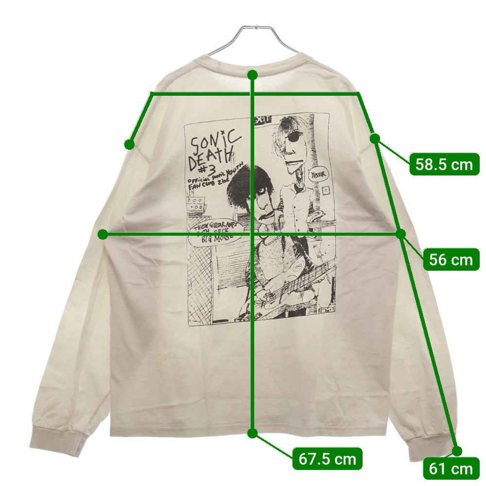 VINTAGE(ヴィンテージ) 90s SONIC YOUTH SONIC DEATH L/S TEE ソニックユース 両面プリント長袖Tシャツ 長袖カットソー ホワイト
