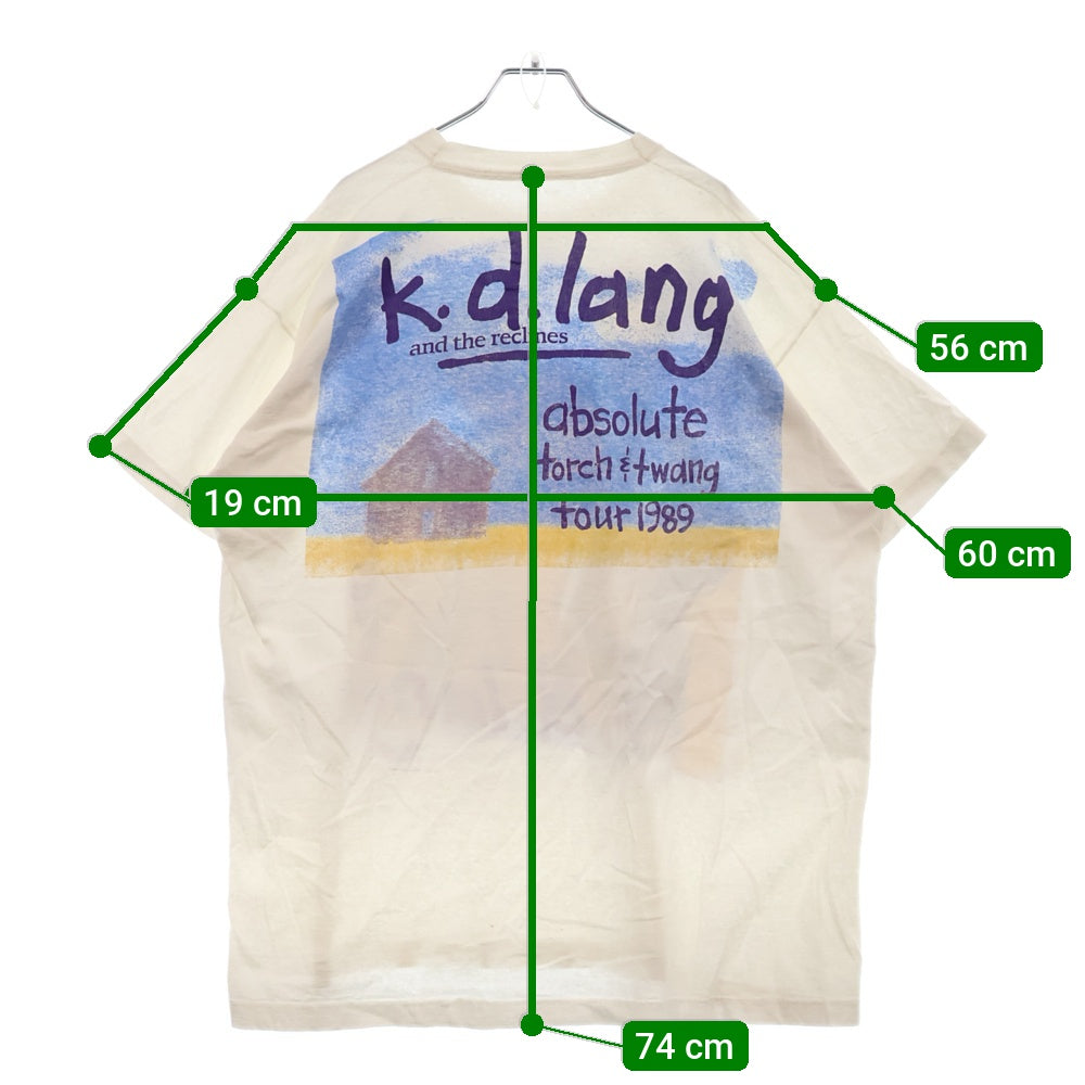VINTAGE(ヴィンテージ) 90s K D LANG TEE ケイ・ディー・ラング 両面プリント半袖Tシャツ カットソー ホワイト
