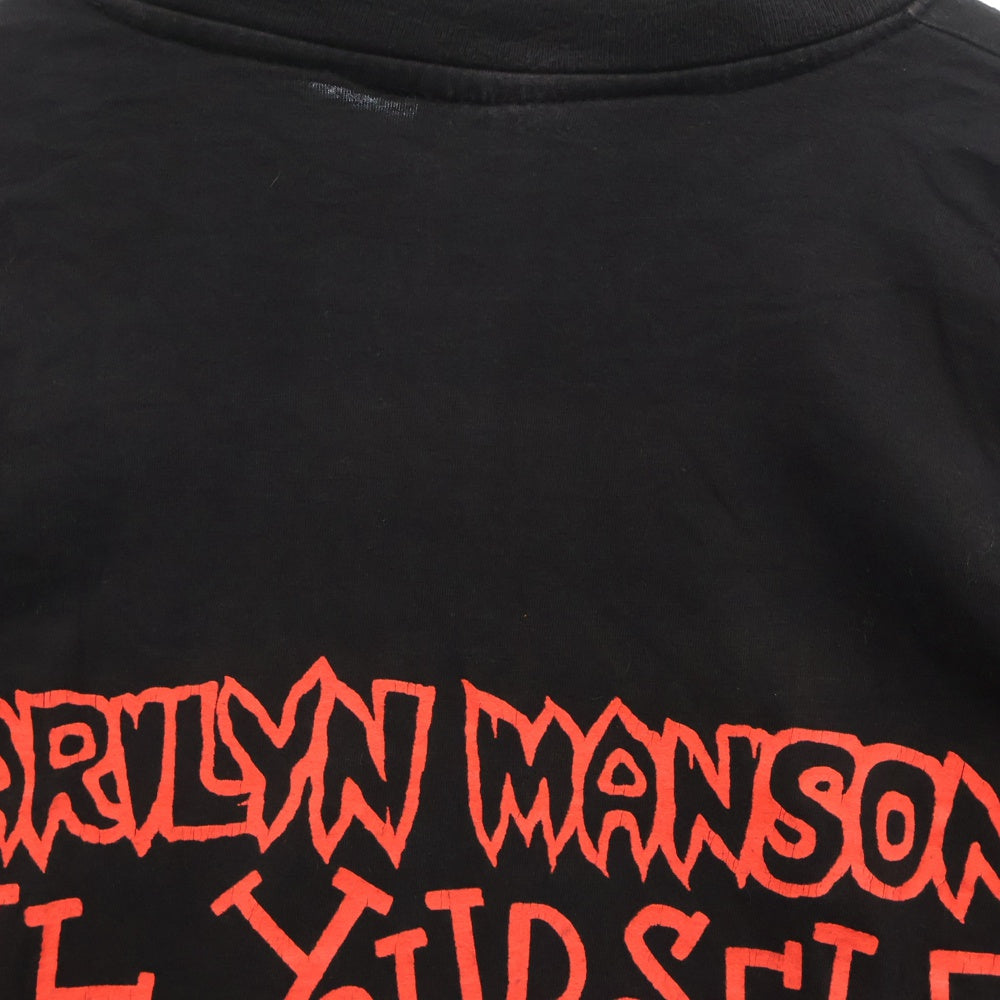 VINTAGE(ヴィンテージ) 90s MARILYN MANSON BOOTLEG LS TEE マリリンマンソン 両面プリント長袖Tシャツ 長袖カットソーブラック