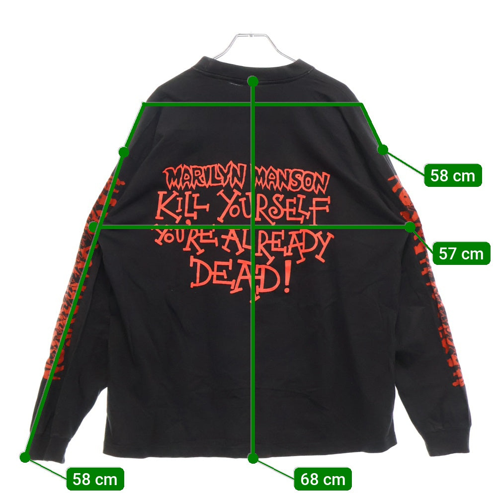 VINTAGE(ヴィンテージ) 90s MARILYN MANSON BOOTLEG LS TEE マリリンマンソン 両面プリント長袖Tシャツ 長袖カットソーブラック