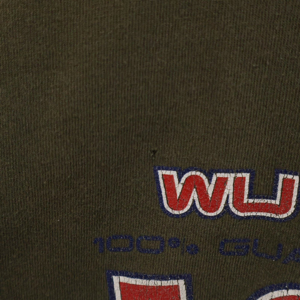 VINTAGE(ヴィンテージ) 90s WU WEAR JEANS CO ウータン ウェア フロントプリント Tシャツ 半袖カットソー カーキ
