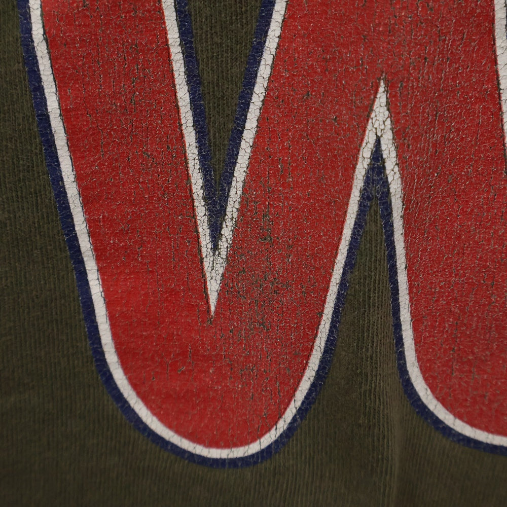 VINTAGE(ヴィンテージ) 90s WU WEAR JEANS CO ウータン ウェア フロントプリント Tシャツ 半袖カットソー カーキ