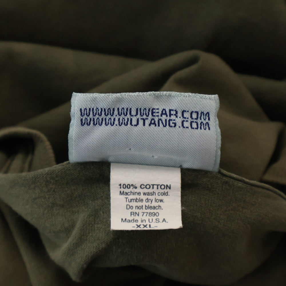 VINTAGE(ヴィンテージ) 90s WU WEAR JEANS CO ウータン ウェア フロントプリント Tシャツ 半袖カットソー カーキ
