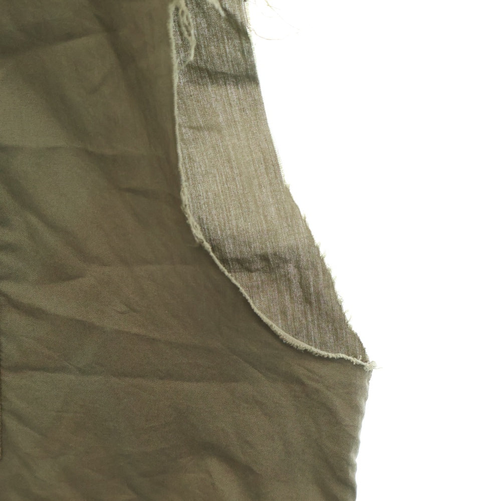 RAF SIMONS(ラフシモンズ) 05AW Poltergeist期 ARCHIVE パッチワーク フード付きカットオフシャツ カーキ アーカイブ