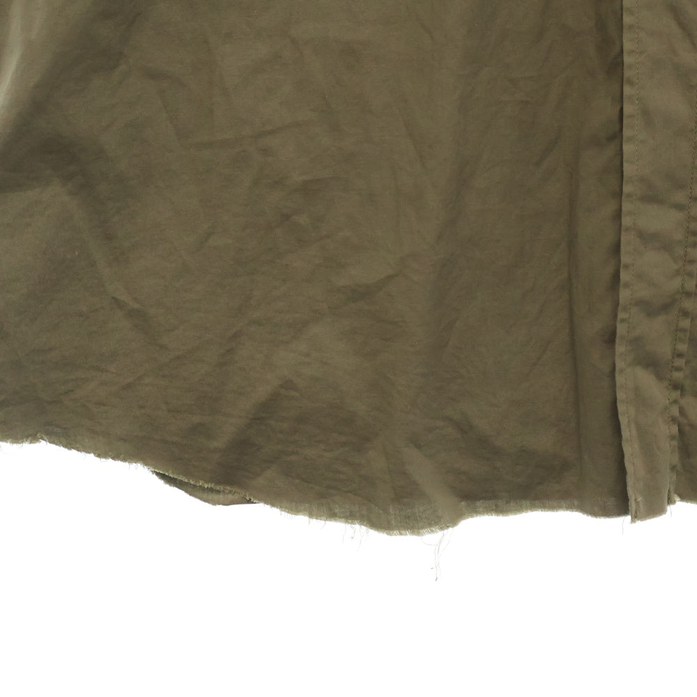RAF SIMONS(ラフシモンズ) 05AW Poltergeist期 ARCHIVE パッチワーク フード付きカットオフシャツ カーキ アーカイブ