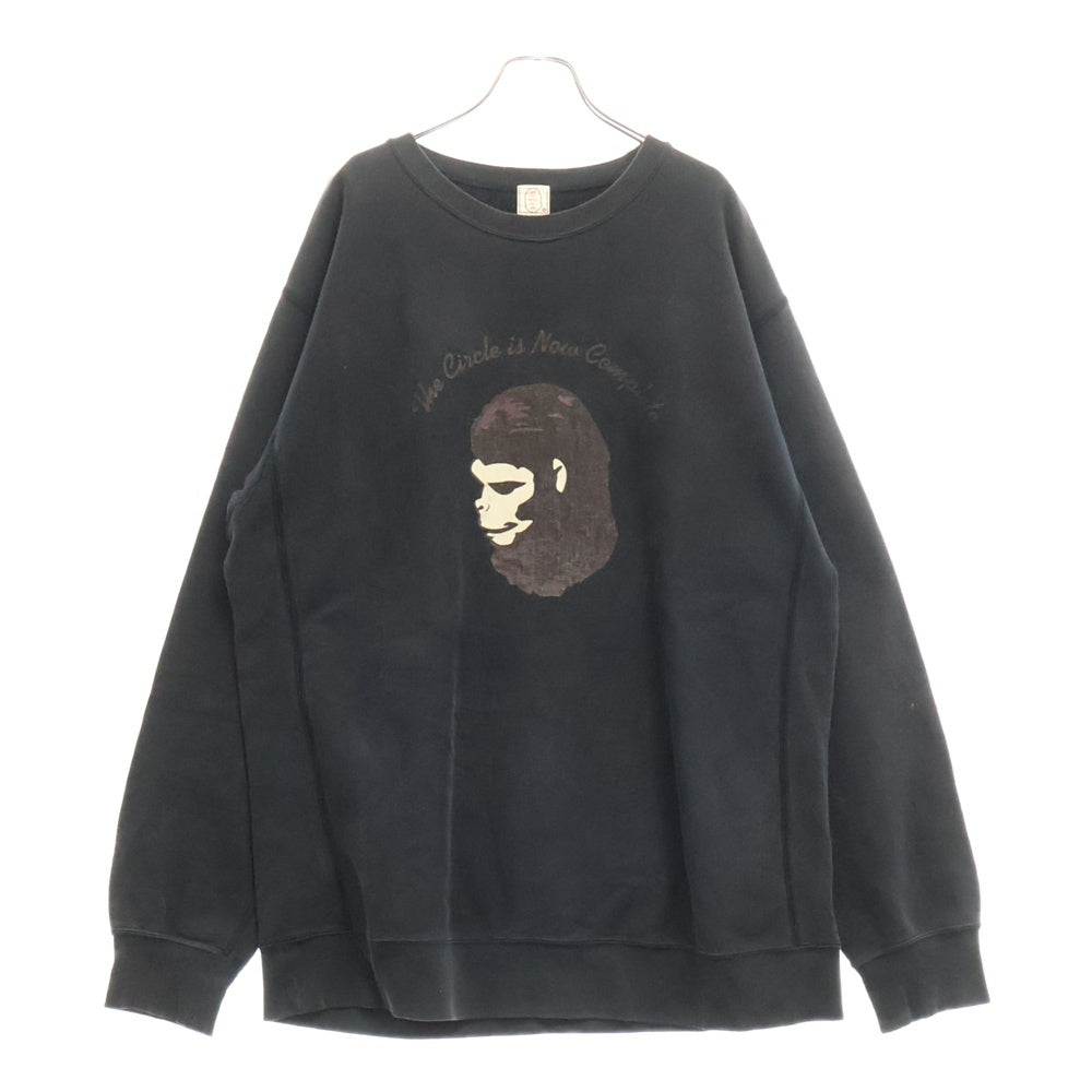 A BATHING APE(アベイシングエイプ) 00-90s PRINT SWEAT 両面プリント スウェット ブラック