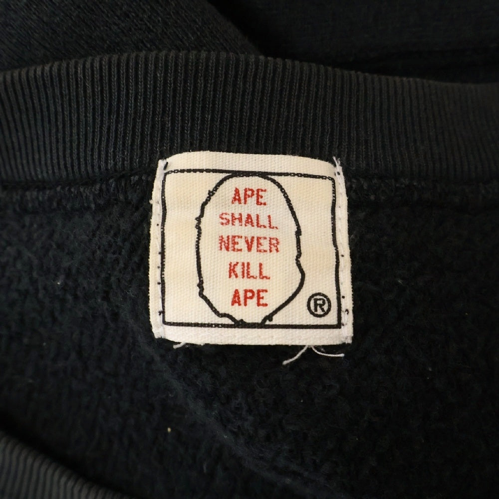 A BATHING APE(アベイシングエイプ) 00-90s PRINT SWEAT 両面プリント スウェット ブラック