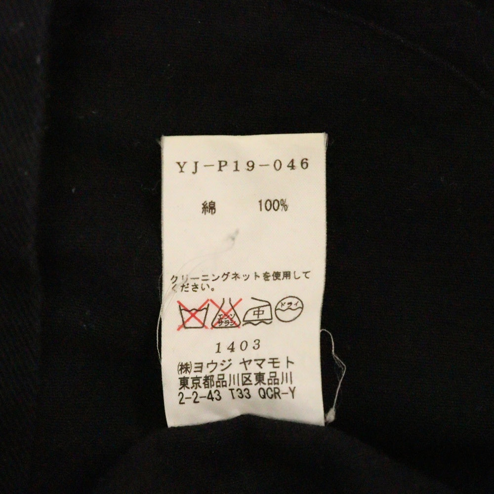 Y's for men(ワイズフォーメン) SIDE SNAP COTTON TWILL PANTS サイドスナップ コットンツイル サイズ切替 パンツ ブラック YJ-P19-046