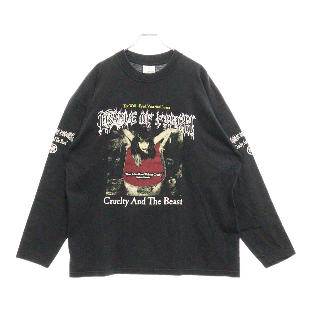 VINTAGE(ヴィンテージ) 90s CRADLE OF FILTH 1998 CRUELTY AND THE BEAST LS TEE クレイドルフィフス 両面プリント長袖Tシャツ 長袖カットソー ブラック