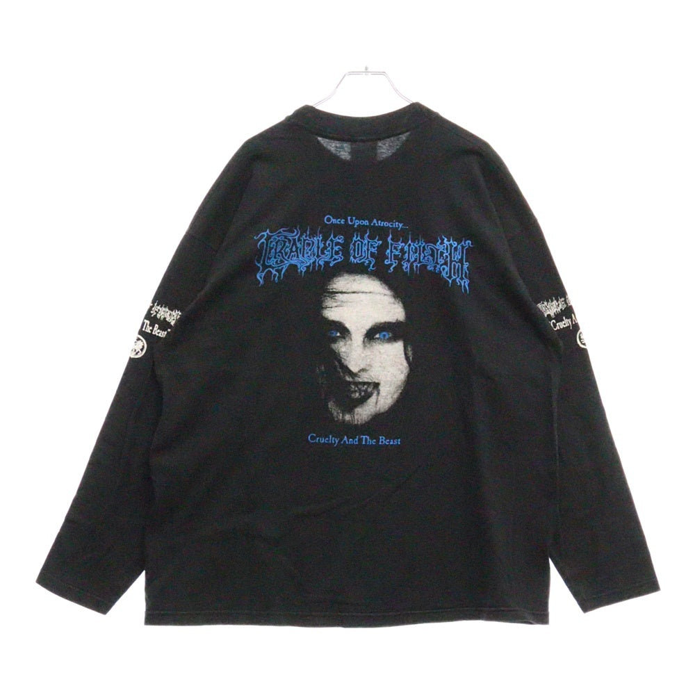 VINTAGE(ヴィンテージ) 90s CRADLE OF FILTH 1998 CRUELTY AND THE BEAST LS TEE クレイドルフィフス 両面プリント長袖Tシャツ 長袖カットソー ブラック