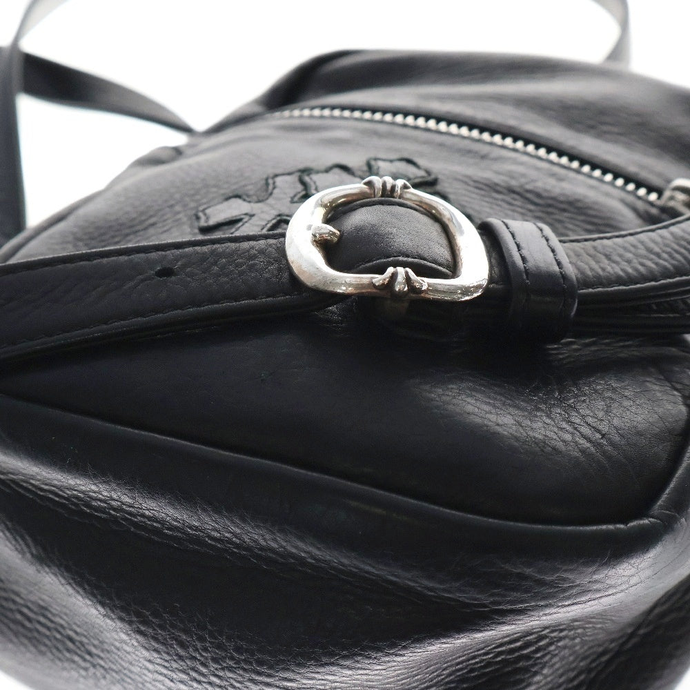 CHROME HEARTS(クロムハーツ) TAKA MINI LTHR タカミニ セメタリークロスパッチレザーショルダーバッグ ブラック