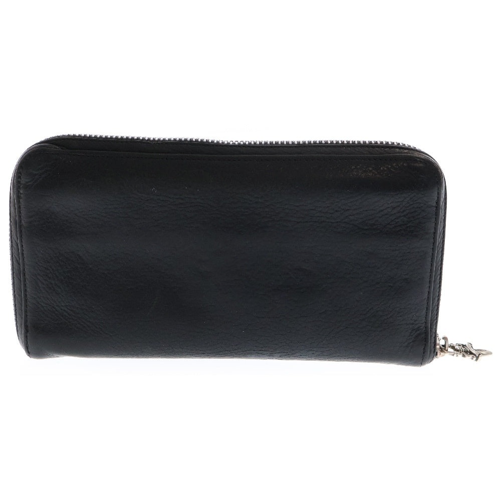 CHROME HEARTS(クロムハーツ) REC F ZIP PLANE プレーン ラウンドジップレザーウォレット 財布 ブラック BCA370