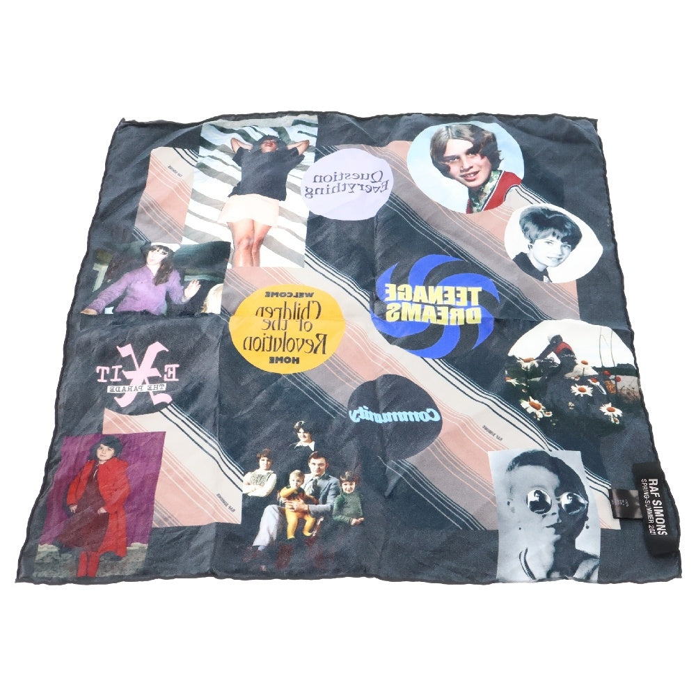 RAF SIMONS(ラフシモンズ) 21SS SILK SCARF MULTI PRINT シルク スカーフ マルチ プリント マルチカラー