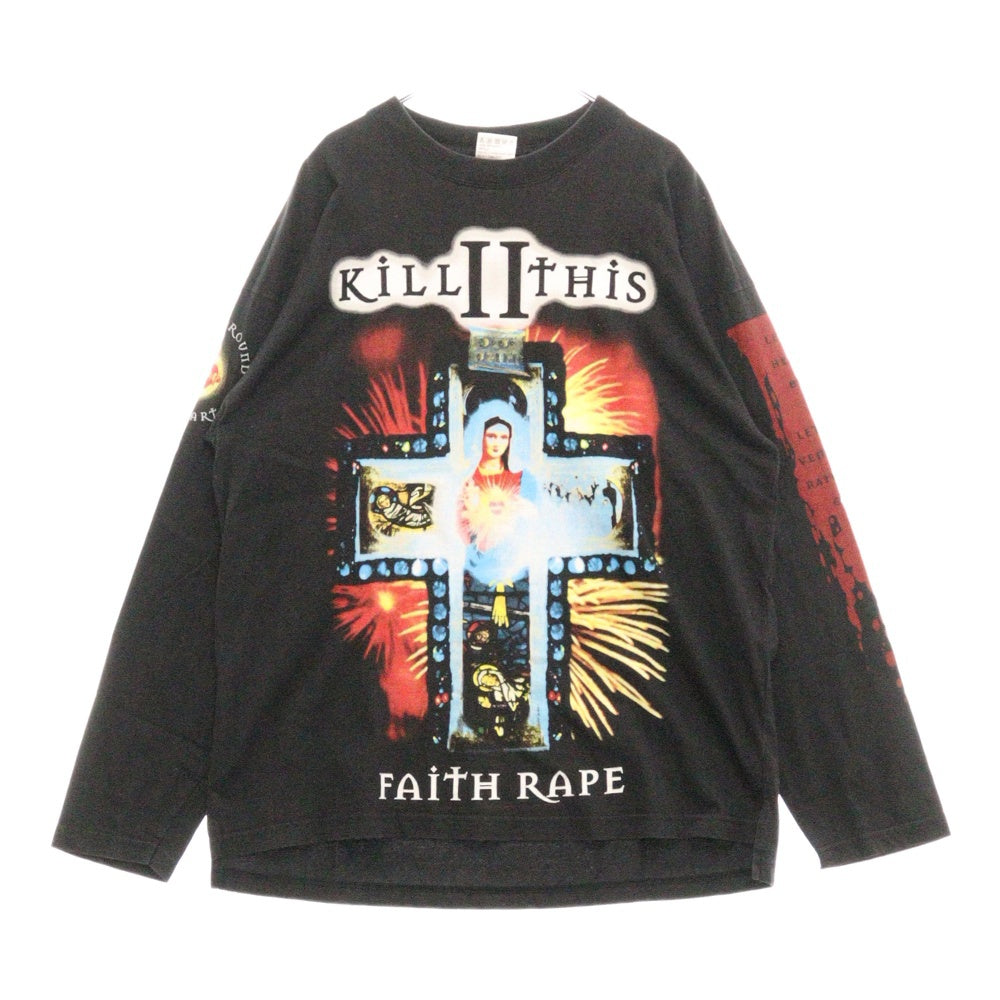 VINTAGE(ヴィンテージ) 90s JESUS L/S ジーザス マリア 両面プリント Tシャツ 長袖カットソー ブラック